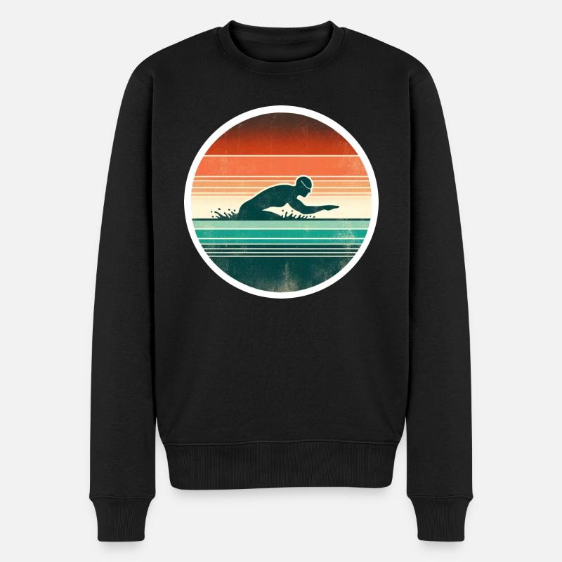 Schwimen - Männer Premium Bio Pullover - Schwarz