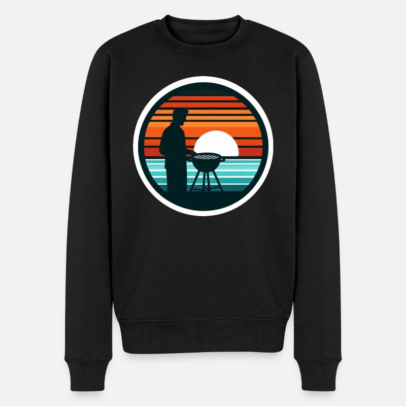 Grillen - Männer Premium Bio Pullover - Schwarz