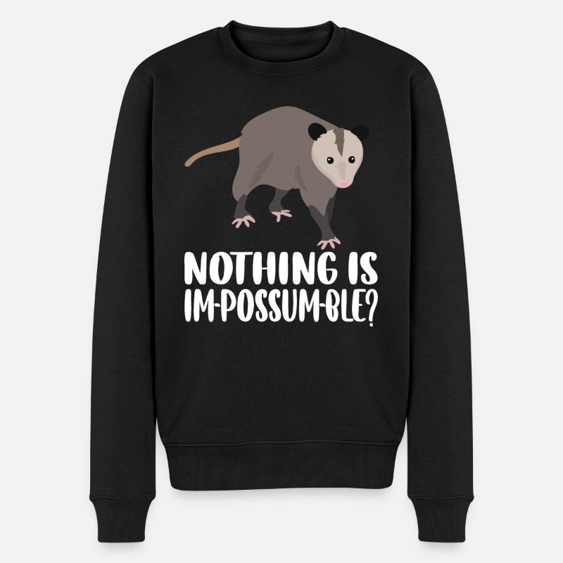 Opposum-Liebhaber - Nothing is Impossumble - Männer Premium Bio Pullover - Schwarz