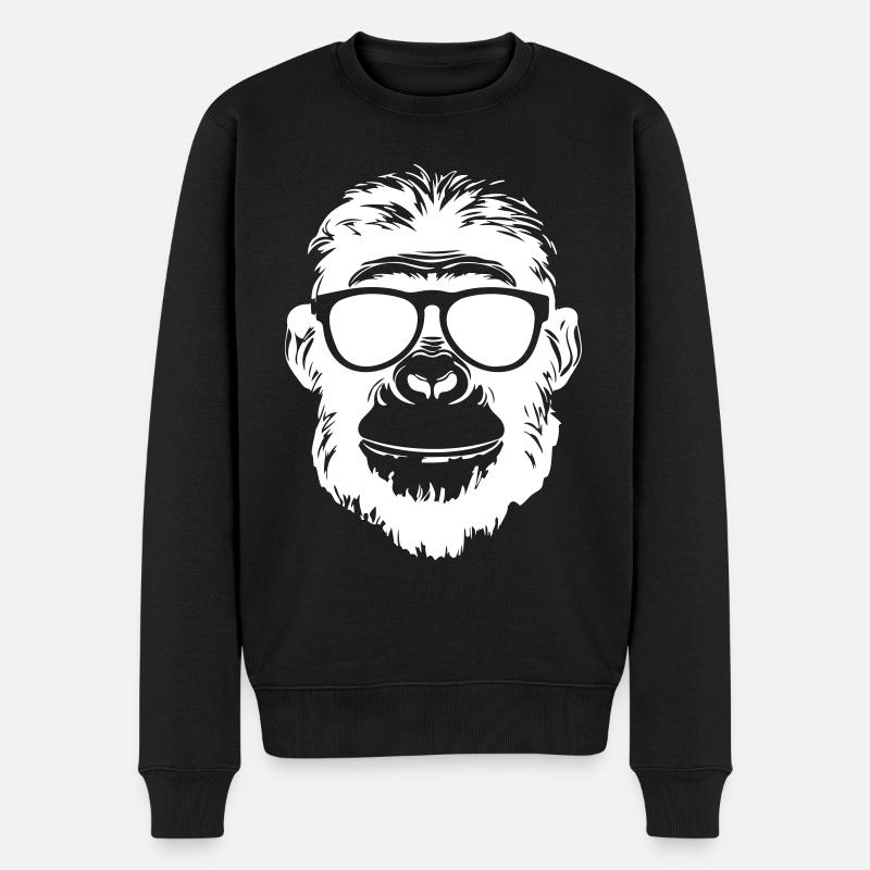Affe Party Lustig - Männer Premium Bio Pullover - Schwarz