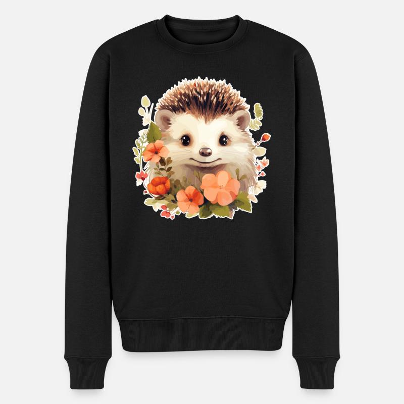 Hérisson mignon - Pull Premium bio Homme - noir