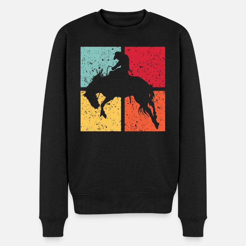 Westernreiten Westernpferd Westernreiter Rodeo - Männer Premium Bio Pullover - Schwarz