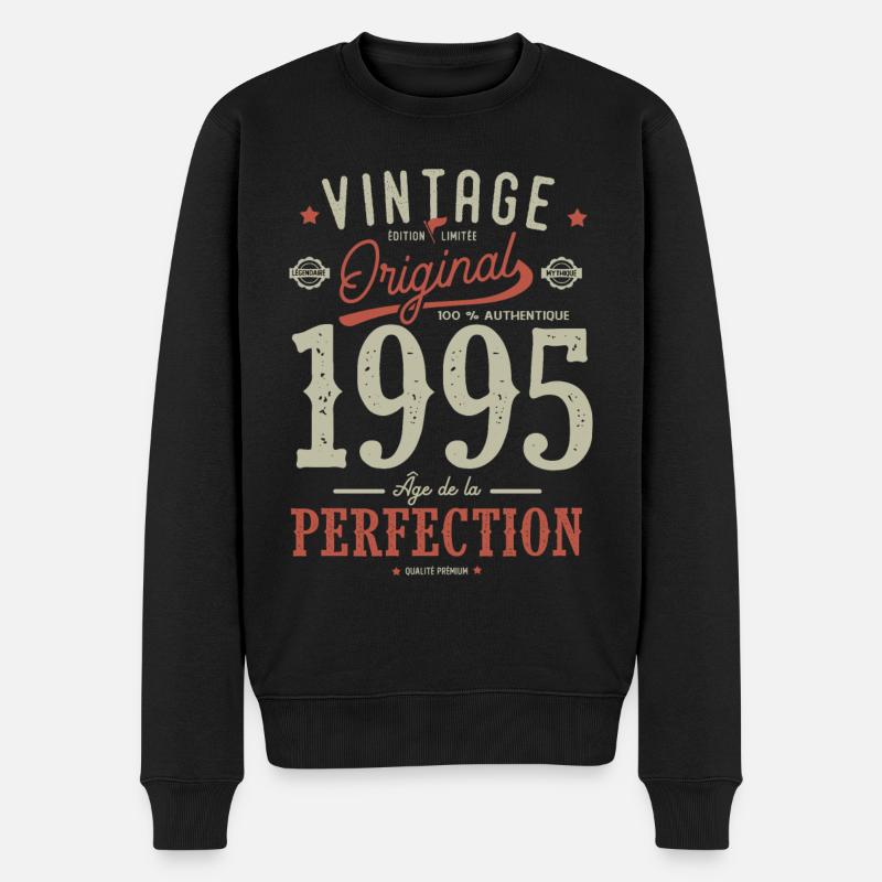 age de la perfection 1995, anniversaire 1995 - Pull Premium bio Homme - noir