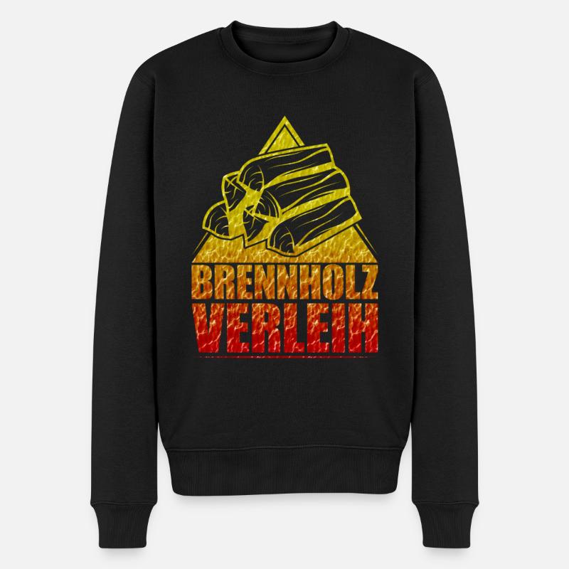 Brennholz Verleih - Männer Premium Bio Pullover - Schwarz