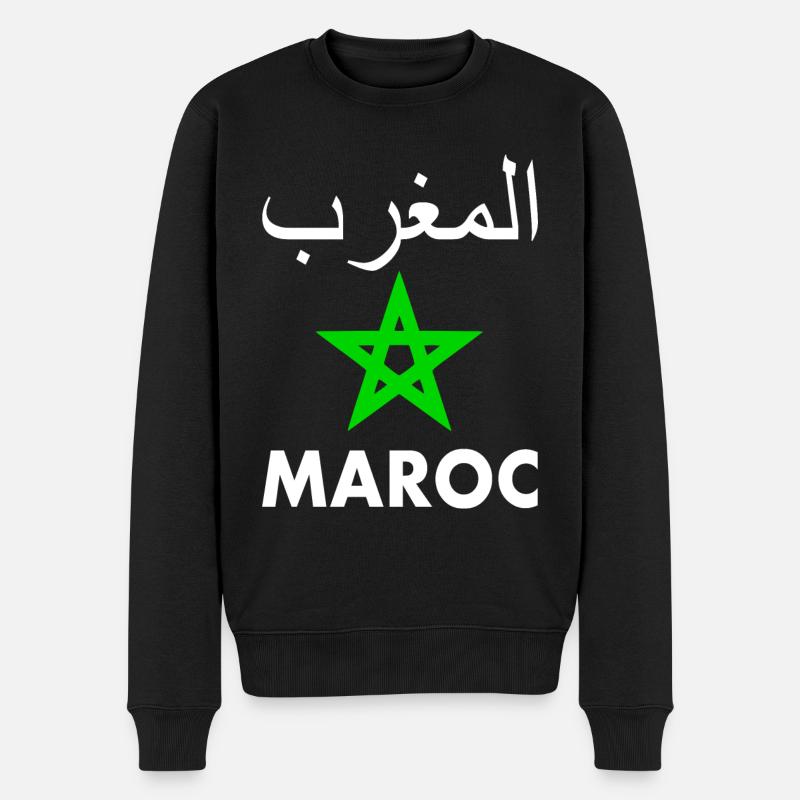 Marokko - Männer Premium Bio Pullover - Schwarz