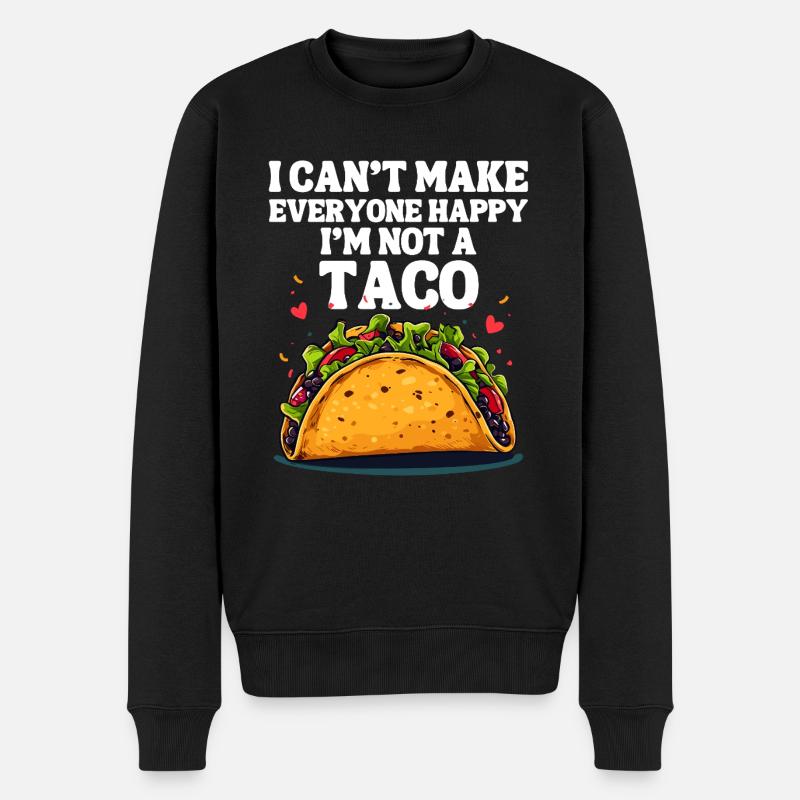 Taco Mexique Salsa Délicieux Restauration rapide Tortilla heureuse - Pull Premium bio Homme - noir