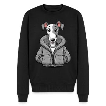 Lévrier drôle dans la conception de dessin animé - Pull Premium bio Homme - noir - Devant - Nico (187cm)