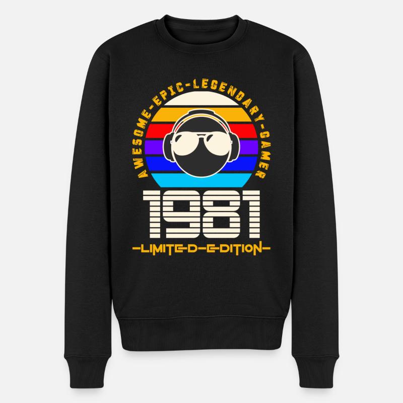 1981 - Männer Premium Bio Pullover - Schwarz