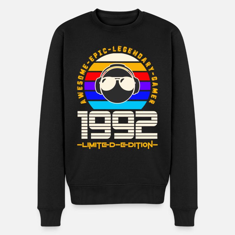 1992 - Männer Premium Bio Pullover - Schwarz