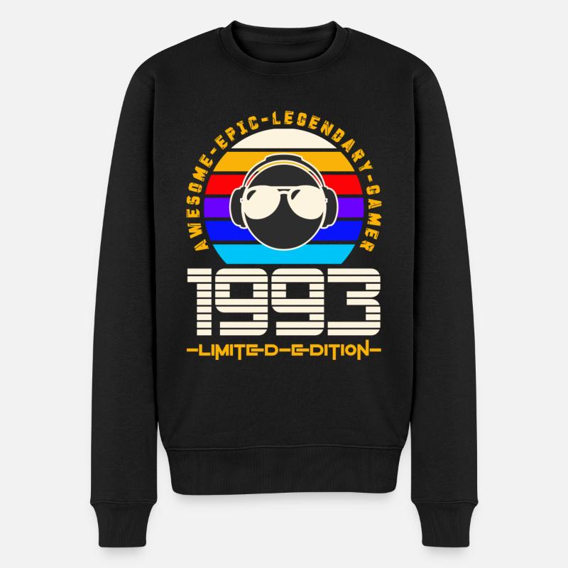1993 - Männer Premium Bio Pullover - Schwarz