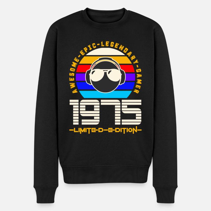 1975 - Männer Premium Bio Pullover - Schwarz