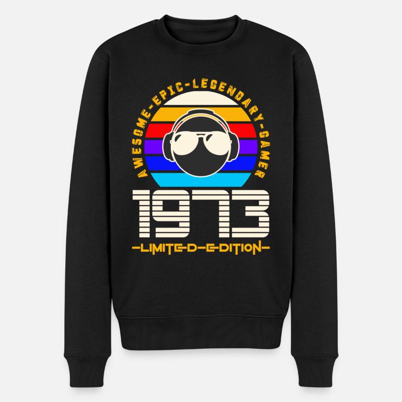 1973 - Männer Premium Bio Pullover - Schwarz