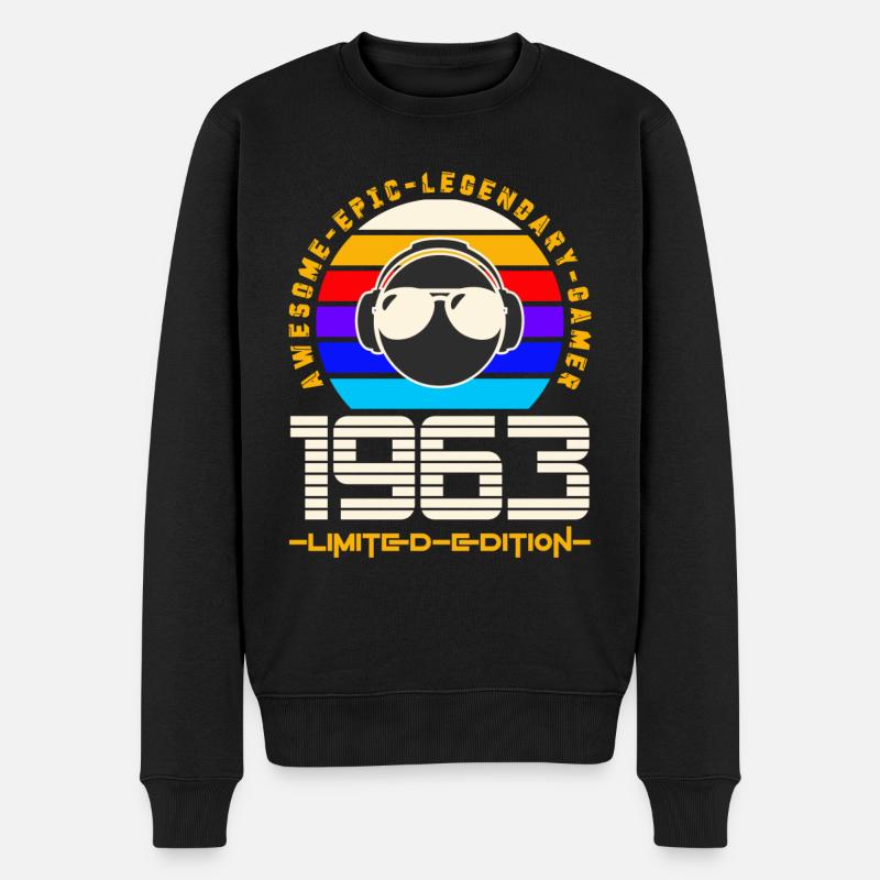 1963 - Männer Premium Bio Pullover - Schwarz