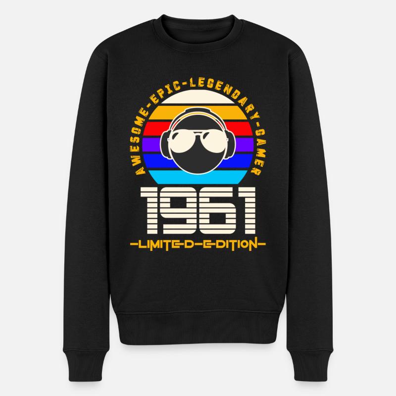 1961 - Männer Premium Bio Pullover - Schwarz