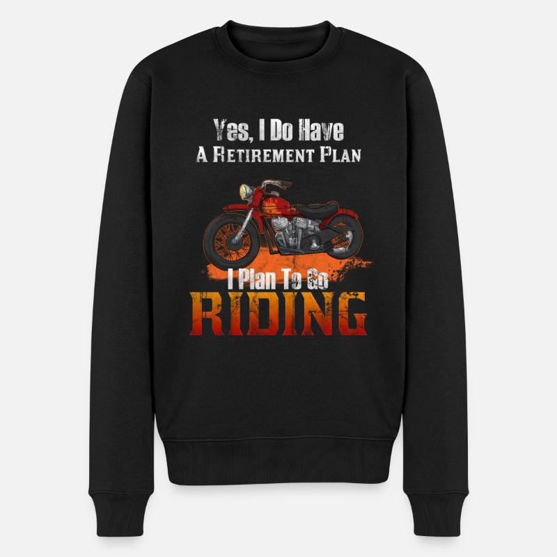 Biker Motorrad Rente Freizeit fahren Moped Idee - Männer Premium Bio Pullover - Schwarz