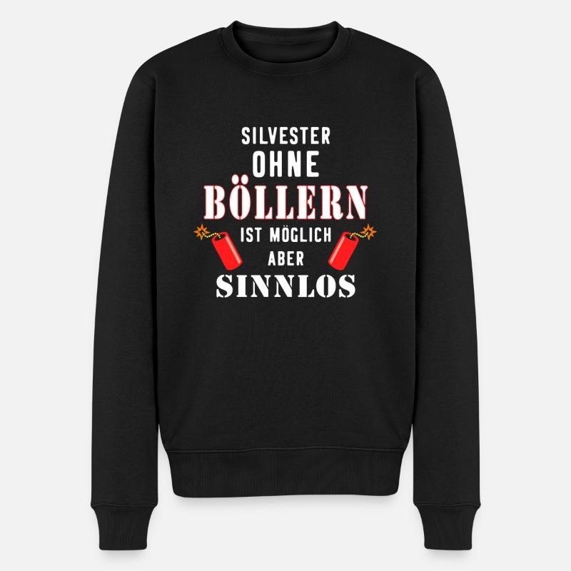 Böller Silvester Feuerwerk Pyromane Böllern - Männer Premium Bio Pullover - Schwarz