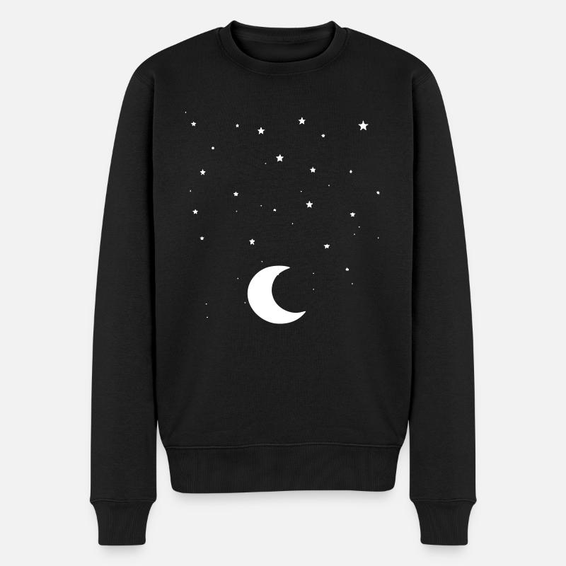 lune et étoiles - Pull Premium bio Homme - noir