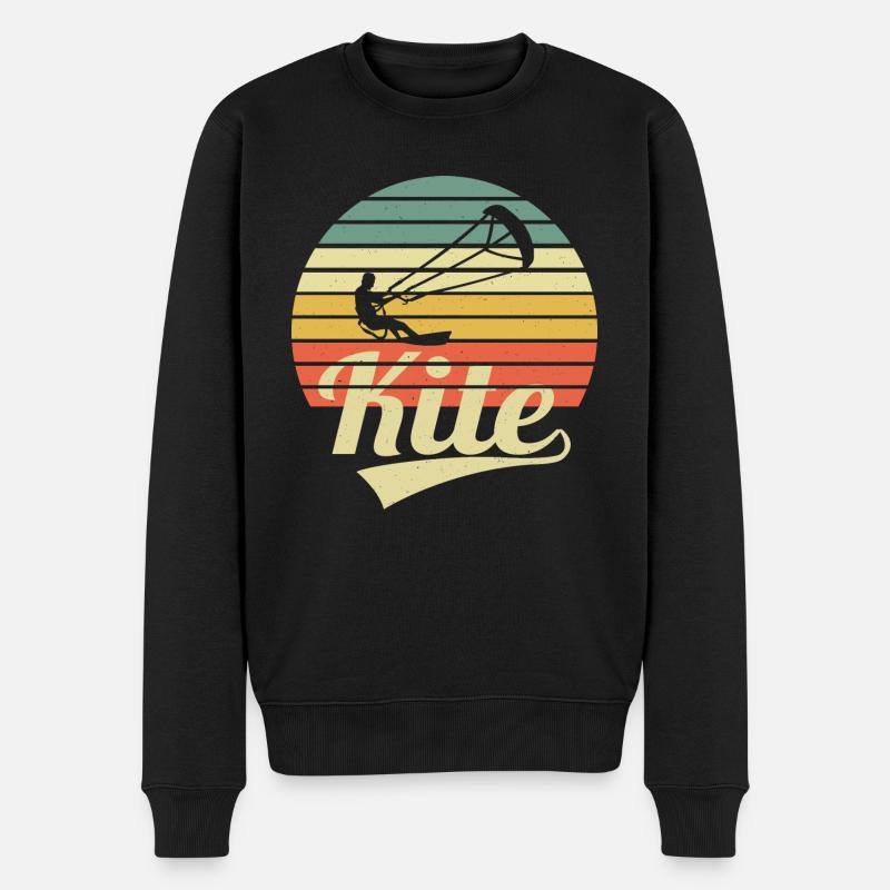 Kite Surfer Vintage Kitesurfing Kitesurfer Kiter - Männer Premium Bio Pullover - Schwarz
