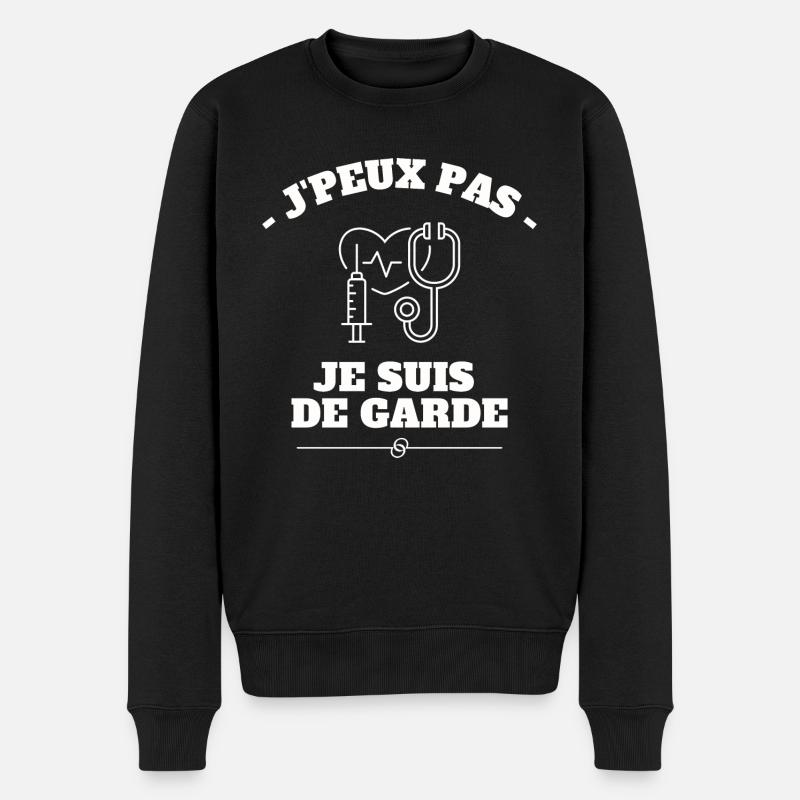 J'peux pas je suis de garde - Pull Premium bio Homme - noir