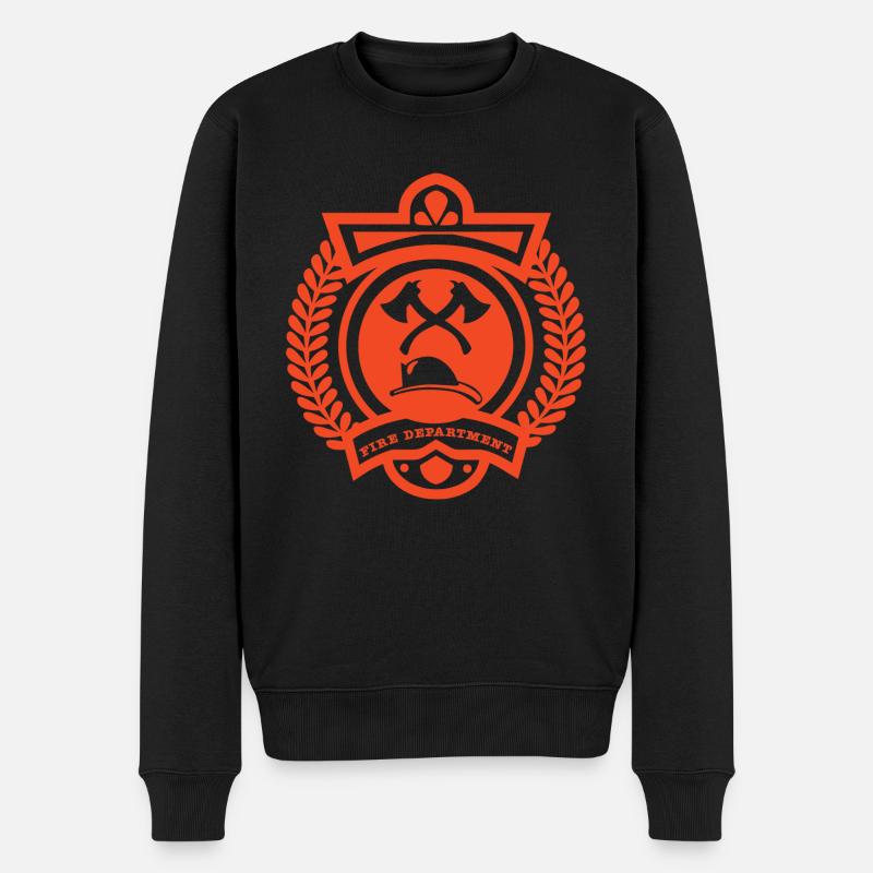 pompier - Pull Premium bio Homme - noir