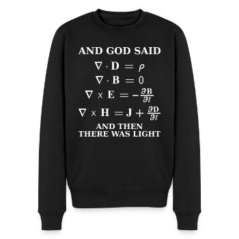 Maxwell Gleichung god said light science - Männer Premium Bio Pullover - Schwarz - Vorne - Nico (187cm)