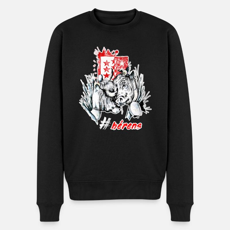 #hérens , vache d'hérens eringer - Pull Premium bio Homme - noir