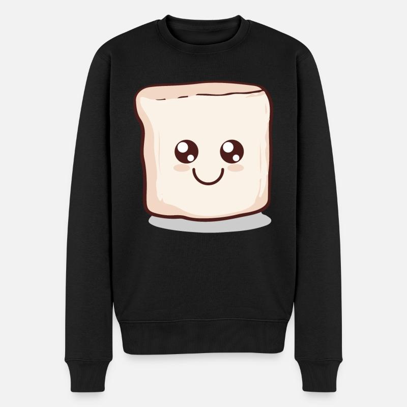 Kawaii Marshmallow | S'more | Camping - Männer Premium Bio Pullover - Schwarz