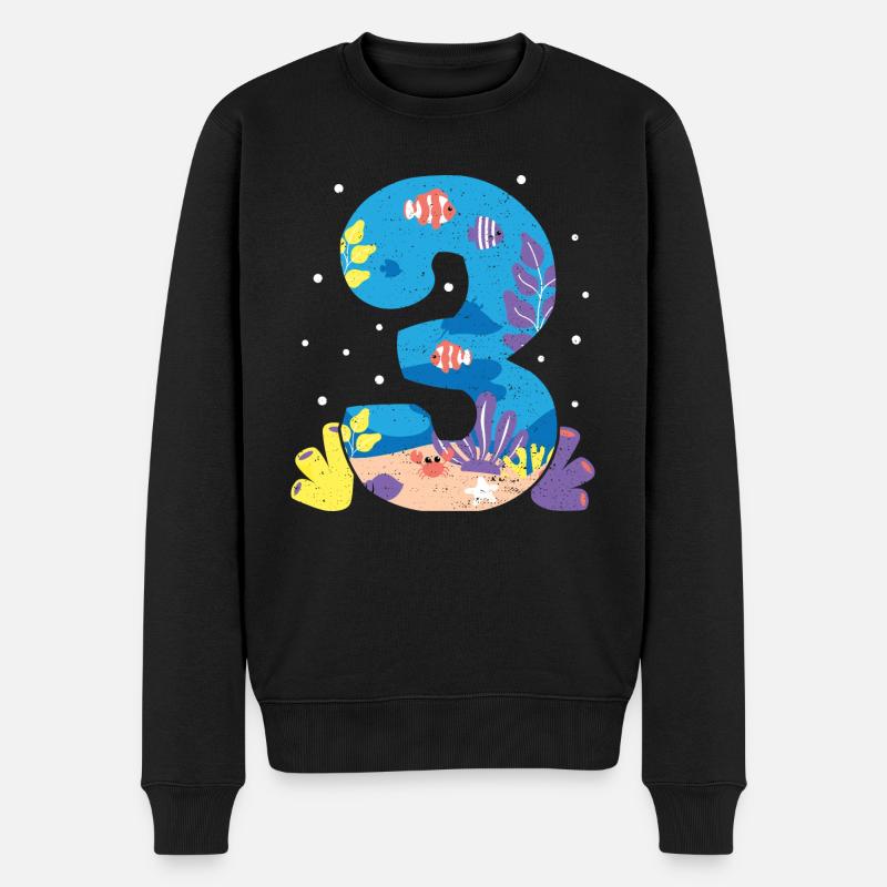 3 - 3. Geburtstag - Männer Premium Bio Pullover - Schwarz