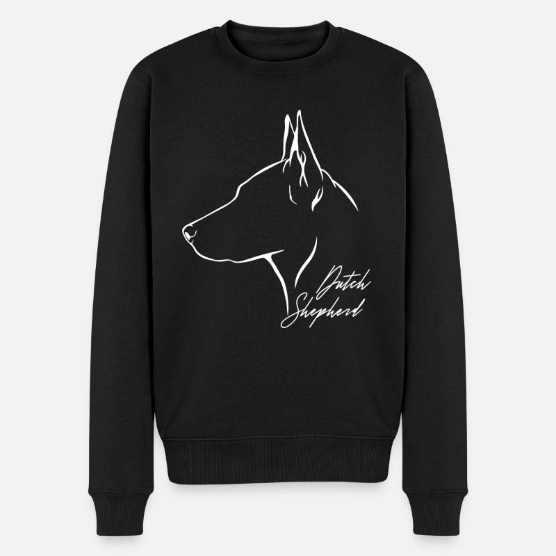 BERGER HOLLANDAIS Profil Chiens Wilsigns - Pull Premium bio Homme - noir