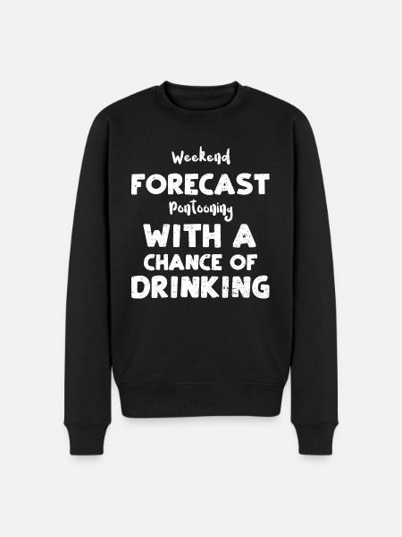 Weekend Forecast Pontooning With... - Männer Premium Bio Pullover - Schwarz