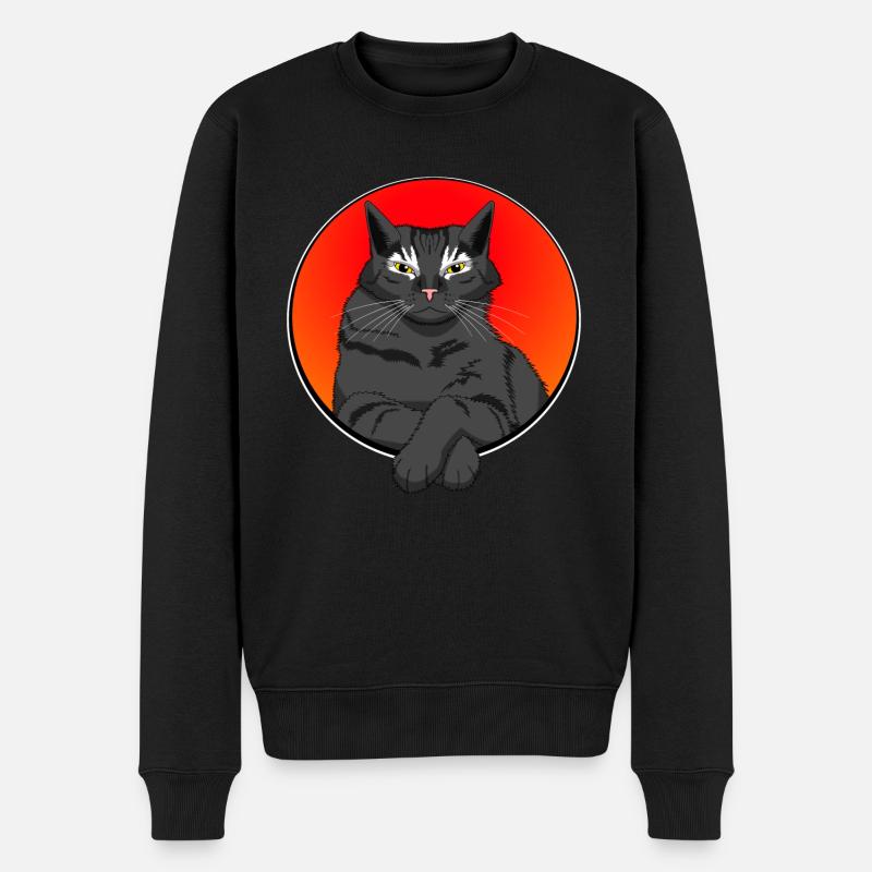 Pattes de chat croisées - Pull Premium bio Homme - noir
