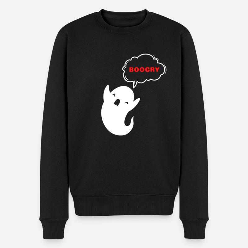 BOOGRY FANTOME - Männer Premium Bio Pullover - Schwarz