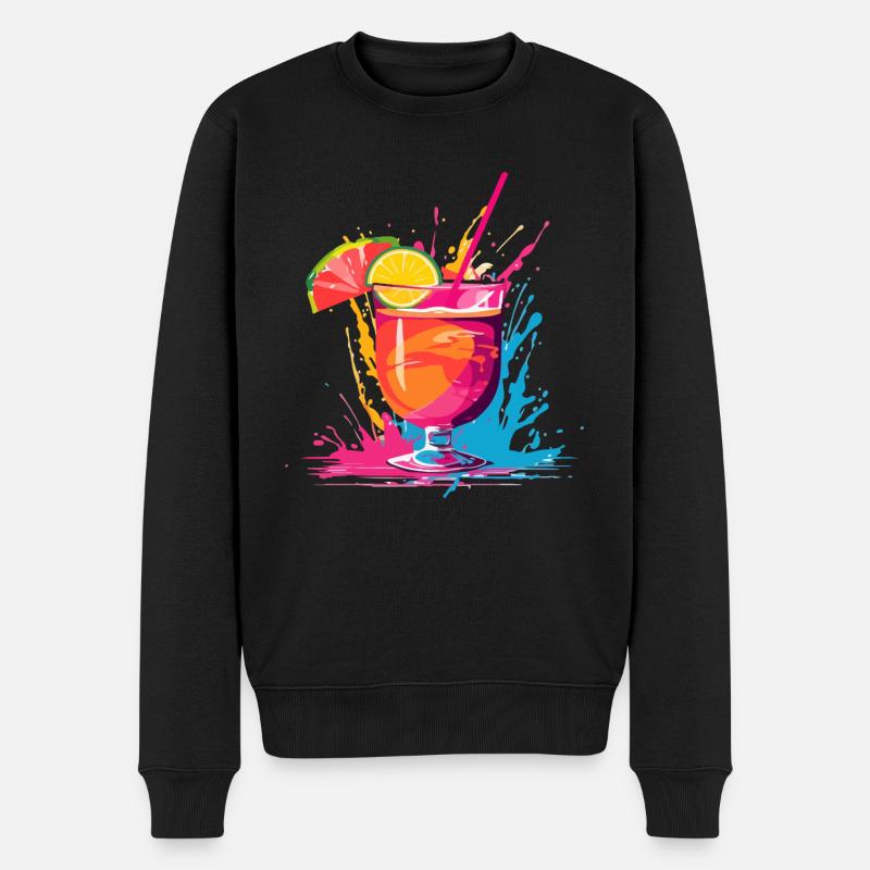 Cocktail 5 - Männer Premium Bio Pullover - Schwarz