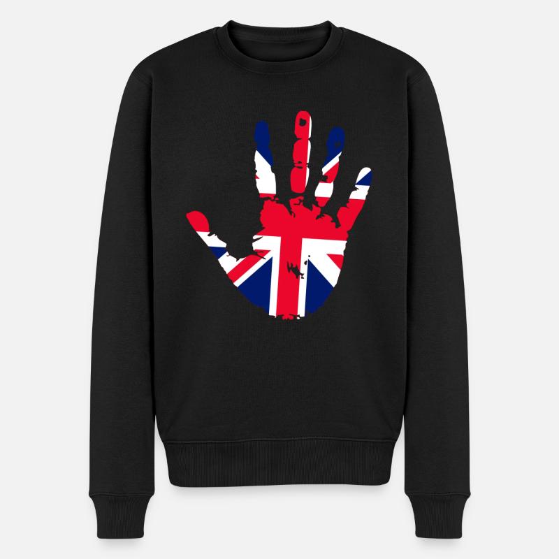 Englischer Fußabdruck - Männer Premium Bio Pullover - Schwarz