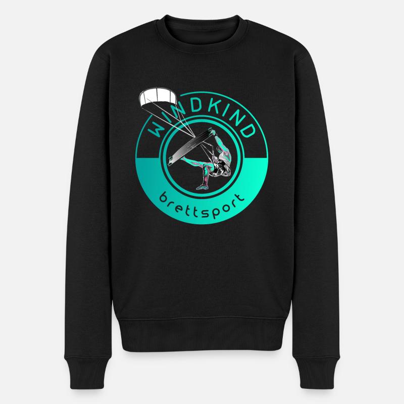 Windkind kiter - Männer Premium Bio Pullover - Schwarz