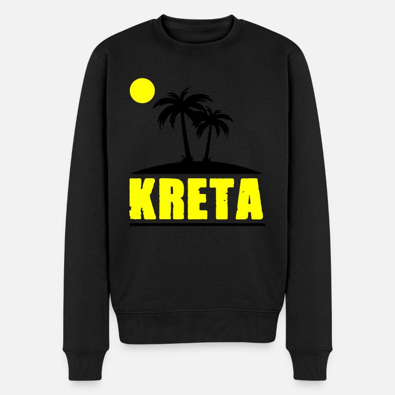 kreta - Männer Premium Bio Pullover - Schwarz