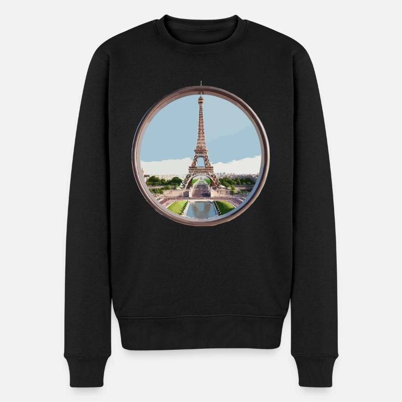 Tour Eiffel - Pull Premium bio Homme - noir