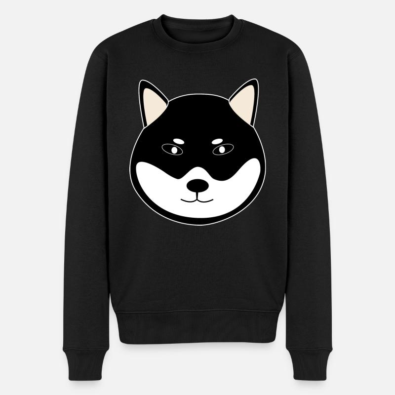 shiba inu black - Männer Premium Bio Pullover - Schwarz