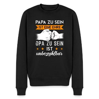 Papa zu sein ist eine Ehre Opa zu sein unbezahlbar - Männer Premium Bio Pullover - Schwarz - Vorne - Nico (187cm)