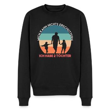Ich habe 2 Töchter mich kann nichts erschüttern - Männer Premium Bio Pullover - Schwarz - Vorne - Nico (187cm)