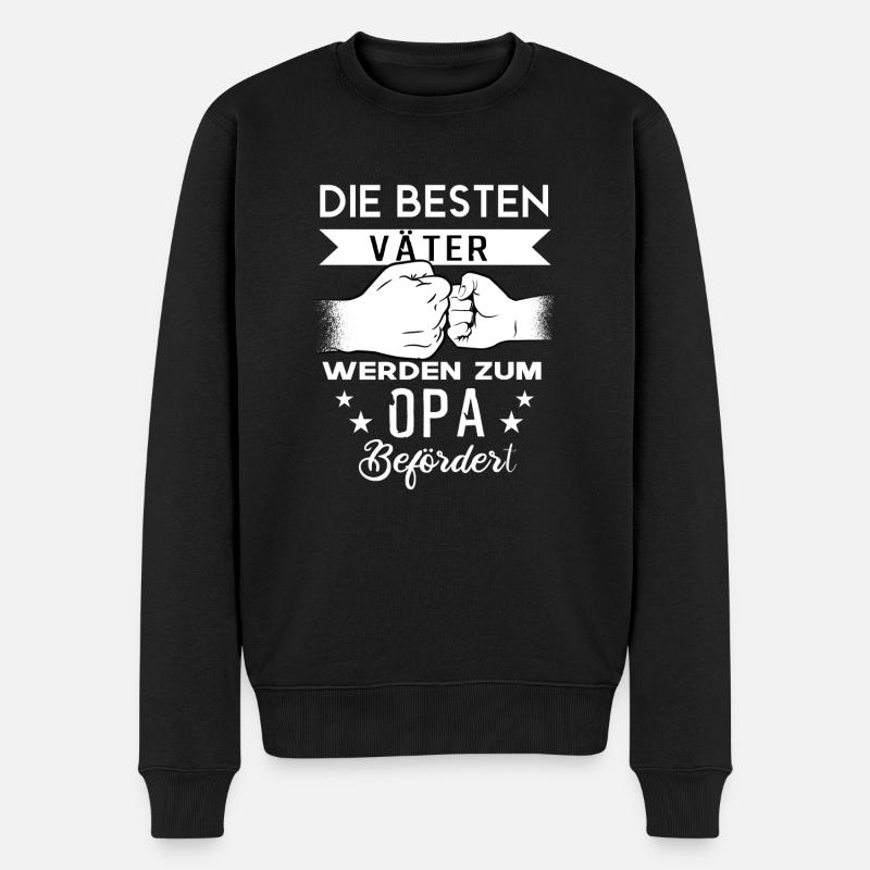Besten Väter werden zum Opa befördert . Geschenk - Männer Premium Bio Pullover - Schwarz