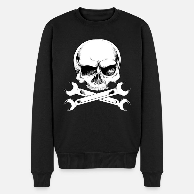 Mécanicien à visser Logo Skull - Pull Premium bio Homme - noir