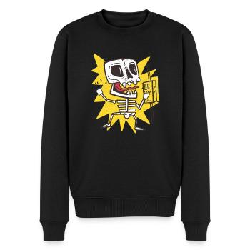 Electriciens Rengaine - Cadeau électronicien drôle - Pull Premium bio Homme - noir - Devant - Nico (187cm)