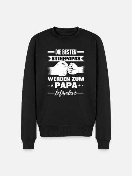 Stiefpapa Stiefvater Vatertag Geschenk T-Shirt - Männer Premium Bio Pullover - Schwarz