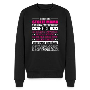 Stolze Mama eines fantastischen Sohnes Geschenk - Männer Premium Bio Pullover - Schwarz - Vorne - Nico (187cm)