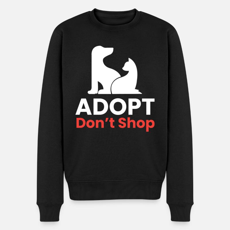 Adopt - dont shop I Tierretter - Männer Premium Bio Pullover - Schwarz