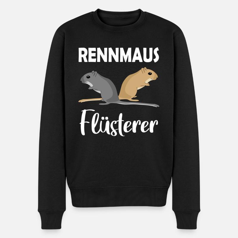 Rennmaus-Flüsterer - Männer Premium Bio Pullover - Schwarz
