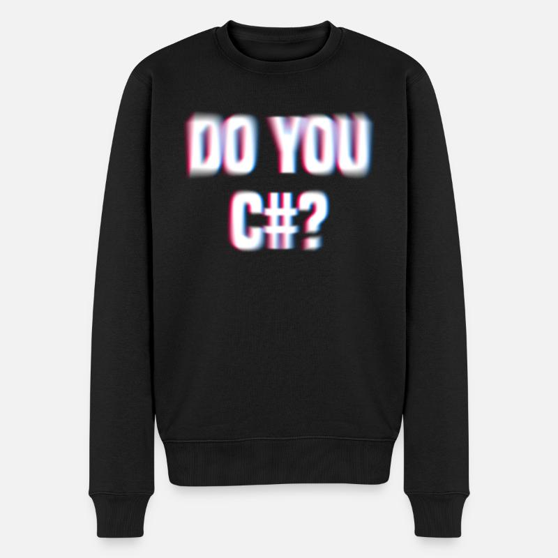 Voyez-vous Sharp? (C#) Design flou pour les nerds - Pull Premium bio Homme - noir