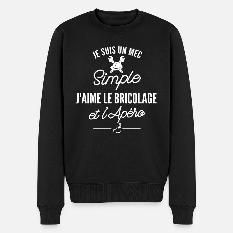bricolage et apéro / humour bricoleur - Pull Premium bio Homme - noir