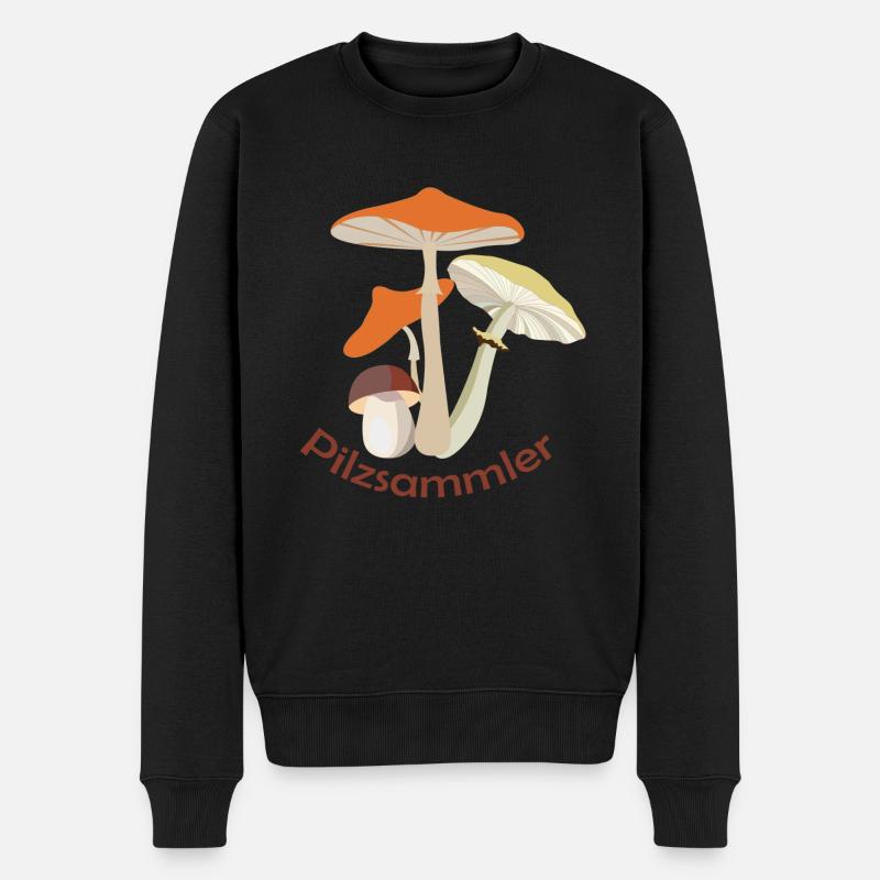 Pilzsammler.Mushroomer - Männer Premium Bio Pullover - Schwarz